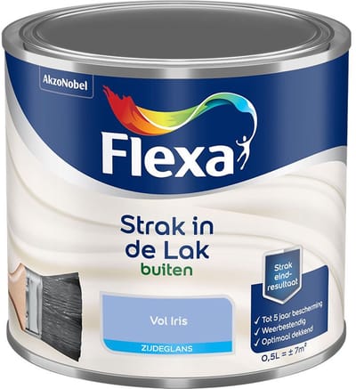 Flexa - Strak In De Lak Buitenlak Zijdeglans - Vol Iris - Mengverf - 500 Ml