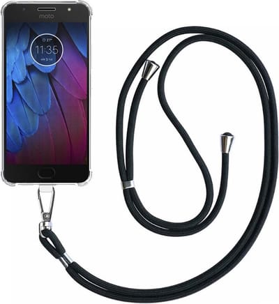 Telefoonhoesje Geschikt voor Motorola Moto G5s Transparant ShockProof met Afneembaar Universeel Telefoonkoord - Cover Case Siliconen ShockProof with Lanyard - Smartphonica geschikt voor Motorola Moto G5s