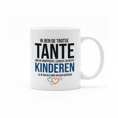 Ik Ben De Trotse Tante Van De Grappigste Kinderen Koffiemok 330 ml – Keramische Mok Cadeau voor Tante