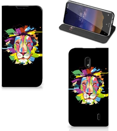 Book Case voor Nokia 2.2 Magnet Case Lion Color