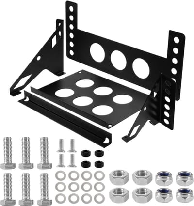 Metalen Accubak - Batterijhouder - Voertuig Organisatie - Verstelbare Indeling - 40x21x7 cm - Zilver
