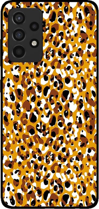 Smartphonica Telefoonhoesje voor Samsung Galaxy A52 met panterprint - TPU backcover met luiaardprint - Bruin geschikt voor Samsung Galaxy A52