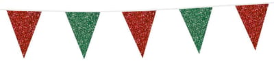Wefiesta - Vlaggenlijn Glitter Rood/Groen (20 x 30 cm, 6 mtr)