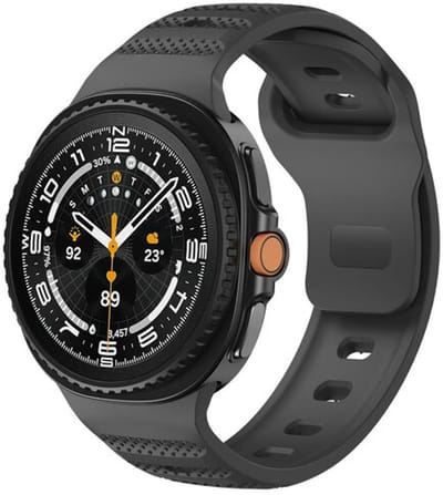 By Qubix - smartwatch bandje - Compatible Samsung bandje - Wave met motief siliconen band - Zwart - Geschikt voor Samsung Galaxy Watch 9 (40/44mm) - Watch 8 (40/44mm) - Watch 8 Classic (46mm)