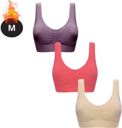 Bovista BH Set Zonder Beugel - Zonder Bandjes - Push-up Bh's - Comfort Beha - Comfortabel - Sterk - Dames - 3 Pack - Gemengd 1 - Maat M