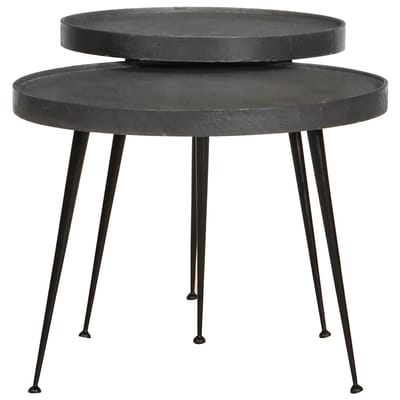 vidaXL - Salontafel - 2 - stuks - Zwart - bewerkt - hout