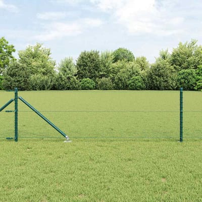 vidaXL - zeshoekig - gaasgek - met - palen - 10 - x - 0,6 - m - PVC-Coated - Staal - Groen
