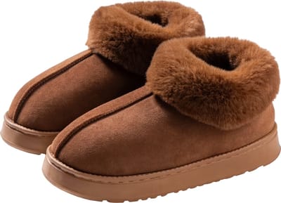 Warme Sloffen - Dames - Bruin - Thuis en Buiten - Pantoffels - Mode