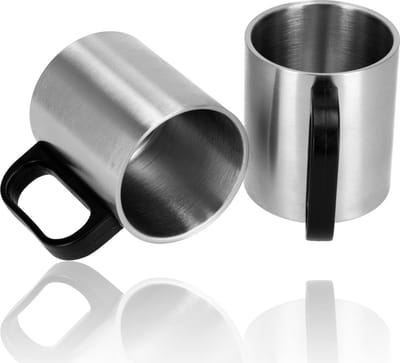 RVS Bekers Set 2 Stuks - Dubbelwandige Mokken 150ML - Lichtgewicht Camping & Outdoor Bekers - Zilveren Isolerende Thermobekers