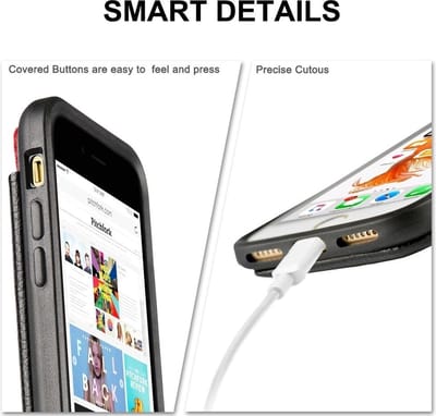 ShieldCase Leren case met pashouder geschikt voor Apple iPhone 8 Plus / 7 Plus - Multifunctioneel Telefoonhoesje - Stijlvol en Duurzaam Design - Hoogwaardig materiaal