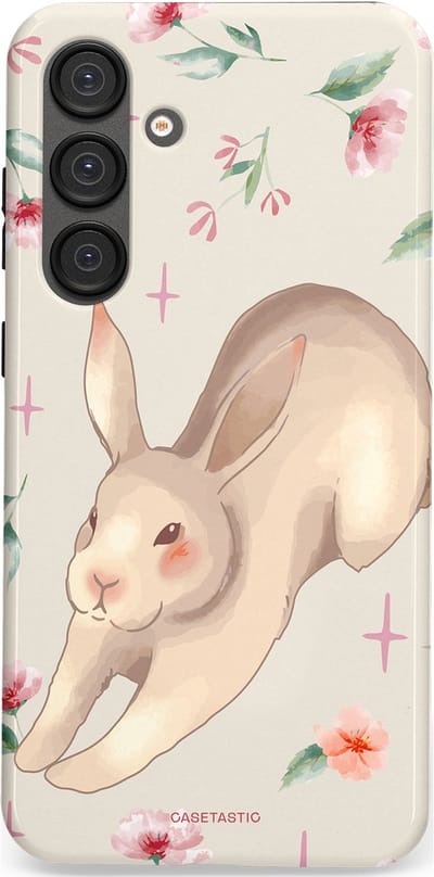Casetastic Hoesje Geschikt voor Samsung S25 Plus - Stijlvolle Beschermende Duo-layer Case - Lief konijntje
