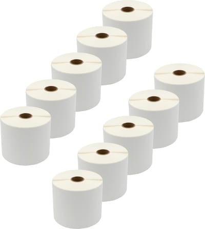 DULA Compatible labels 89x28mm - 2400 etiketten per rol - kern 25 mm - Wit - Permanent - Alternatief voor Dymo 99010 - 10 rollen