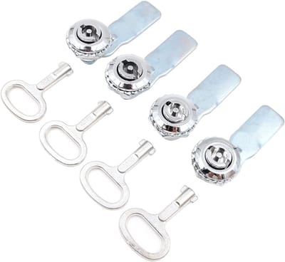 8pcs Ronde Socket Lock - Zink Legering Deurslot - Ronde Elektrische Kastslot met Ronde Socket Sleutelwrench (4 Slot 4 Sleutel)