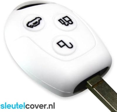 Autosleutel Hoesje geschikt voor Ford - SleutelCover - Silicone Autosleutel Cover - Sleutelhoesje Wit