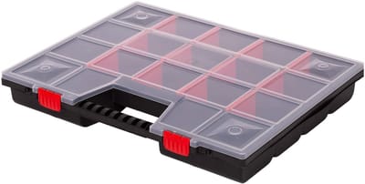Unyqoos ® Assortimentsdoos met Transparant Deksel en 18 Verstelbare Vakken voor Kleine Onderdelen