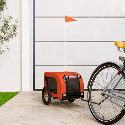 Fietskar Huisdier - Hondenkar Reizen - Comfortabel Vervoeren - Stevig Ijzeren Frame - Niet gespecificeerd - Oranje Zwart