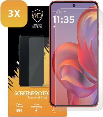 3-Pack MobyDefend Screenprotectors - Geschikt voor Motorola Edge 60 Neo - Case-Friendly Screensavers - Gehard Glas