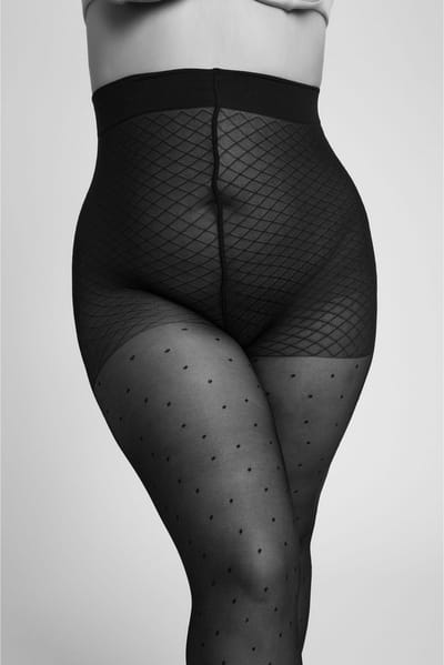 camano, Comfort, panty met stippen, grote maten, curvy panty, Fashion Curvy, Tights Dots, camano.