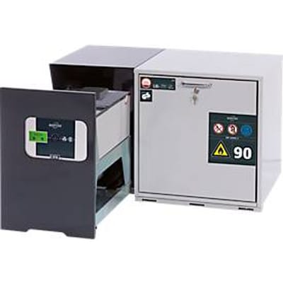 Adapter voor asecos veiligheidskasten van de series UB90 en UB30, plaatstaal, antracietgrijs, B 420 x D 574 x H 630 mm