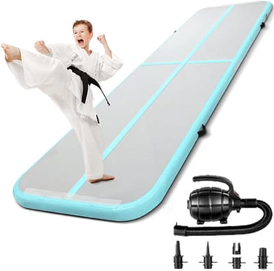 Opblaasbare Lucht Gymnastiek Tumbling Track Mat, Lucht Tumbling Trainingsbaan Dikke 10 Cm Met Elektrische Pomp Voor Gymnastiek Thuis, Kindertumbling Training/yoga/water/pilates
