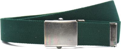 Timbelt Canvas elastische riem - donkergroen - metalen schuifgesp - koppelriem - lengte 110 cm