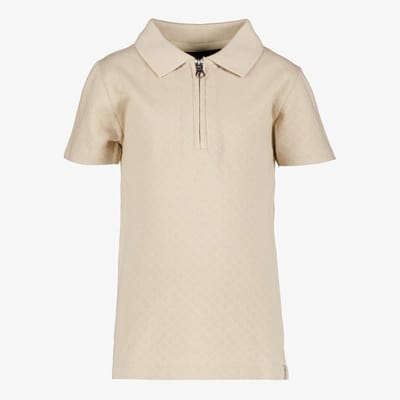 Unsigned jongens polo met rits beige - Maat 92