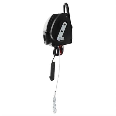 Elektrische Lier 12V – Met Montageplaat en Handzwengel – Voor Auto, Trailer, Boot en Marine Gebruik – Zwart
