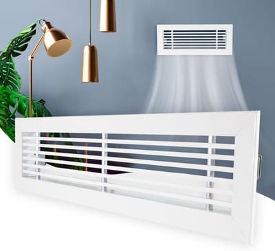Ventilatierooster Rechthoekig - Luchtuitlaat - Luchtcirculatie Verbeteren - Lineaire Lamellen 0 Graden - 500 x 100 mm - Wit