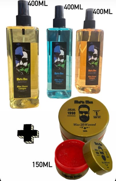 3+1 Haarwax 10 Wanted 150ml- Aftershave cologne Mix Voordeelbundel Mafia Men Eau de Cologne 400ml - Aftershave Parfum Heren - Langdurige Geur - Kolonya - Barber Cologne
