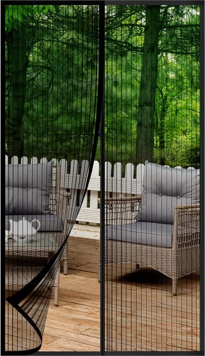 Vliegengaas deur raam magnetisch 95 x 220 cm - zonder boren - voor buitendeur balkon - zwart