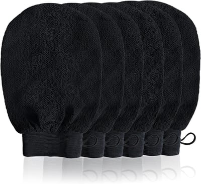Exfoliërende Handschoenen voor Lichaam, Perfect voor Douche en Bad, Dode Huid Verwijderen en Huidverzorging, Zwart