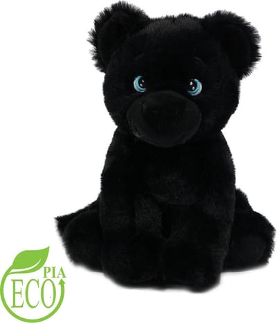 PIA Soft Toys Pluche Knuffeldier Zwarte panter ECO- 21 cm: 100% Ecologisch, 100% Lief