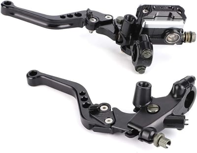 Aluminium 7/8"(22mm) Universele Motorfiets Rem- en Koppeling Master Cilinder Reservoir Levers Set voor Links en Rechts