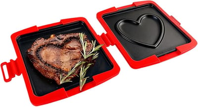 Magnetron Sandwichmaker - Kookgrill Opvouwbaar - Snelle Maaltijden - Antiaanbaklaag - 16 x 14 cm - Rood