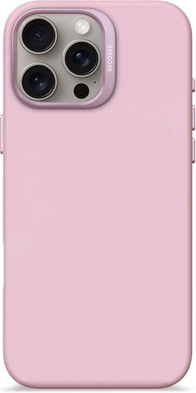DECODED Siliconen Hoesje Geschikt voor iPhone 16 Pro Max - Premium Soft-Touch Materiaal - Antibacteriële Coating - Geschikt voor MagSafe - Lilac Paars