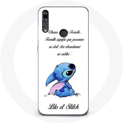 Coque pour Huawei p30 lite Lilo et Stitch Ohana Citation Blanc