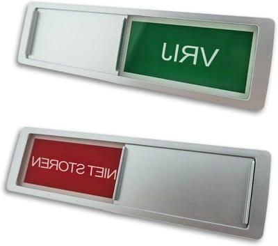 Schuifbordje Vrij Niet Storen - Statusindicator Deurindicator - Ruimtebeheer Communicatie - Eenvoudige Installatie - 178 x 50 mm - Zilver