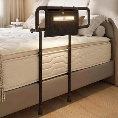 Opstahulp Bedhek - Bedbeugel Hulp - Veilig Opstaan - In Hoogte Breedte Verstelbaar - 82-111 cm Hoog - Zwart