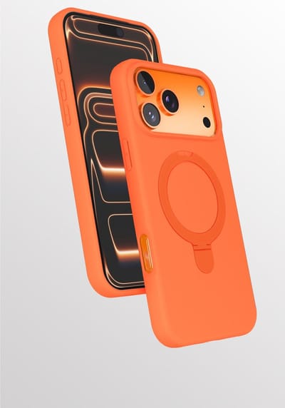 Hoesje Geschikt voor iPhone 17 Pro Max hoesje zacht siliconen Oranje - Liquid Backcover ring hoesje Geschikt voor Magsafe
