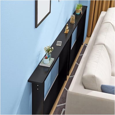 Smalle Banktafel - Bijzettafel Spleet - Ruimte Maximaliseren - Krasbestendig Oppervlak - 85 x 39 cm - Zwart