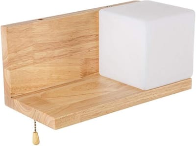 Wandlamp met E27 lamp knop schakelaar - warm wit koud wit natuurlijke LED - houten wandlamp binnen buiten - wandverlichting voor slaapkamer badkamer gang