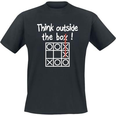 Sprüche - Fun T-shirt - Think Outside The Box - M tot 5XL - voor Mannen - zwart
