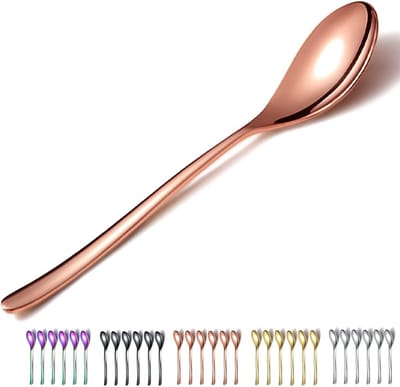 Dinner Lepels - 6 stuks 8 inch Titanium Plating Rose Gold - Roestvrij Staal - Vaatwasmachinebestendig