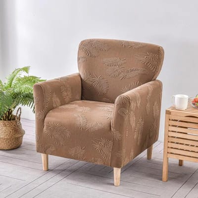 Nordische Bladeren Jacquard Clubbankhoes Woonkamer Elastische Buis Fauteuilhoes Stretch Enkele Bankhoes Bar Tafel Hotel