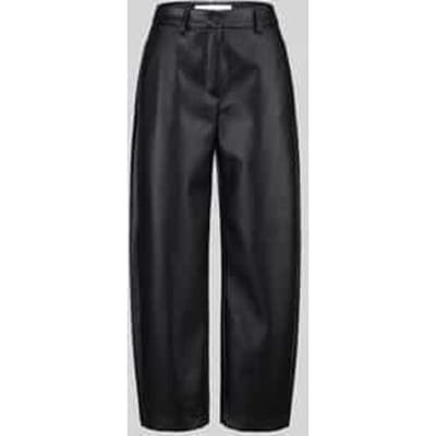 Regular fit leer- / kunstleren broek met labeldetail model 'PHIBI'