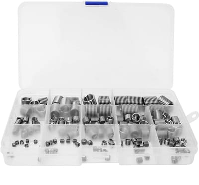 Dailygoods- Schroefinzetstukken 120 Stuks - Zeskantschroefinzetstukken - Roestvrij Staal - Gereedschapsset - Inzetstuk met Schroefdraad - Reparatiemethode - Draadinschakeling