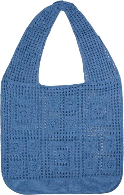 Dailygoods - gehaakte boodschappentas voor vrouwen, grote gebreide tas gehaakte tassen met brede handgreep, esthetische mesh strandtassen holle gehaakte tas voor reizen
