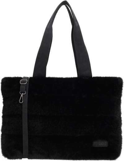 Zebra trends Emma Laptoptas 15,6 inch - Werktas - Shopper - Laptoptas - Bont - Fur - Schoudertas - Laptopvak - Trolleyband - Zwart