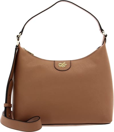 DKNY Leren Schoudertas Handtas Carol Pouchette Cashew Beige