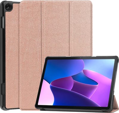 Hoesje - Geschikt voor Lenovo Tab M10 (3e / 3rd generatie) - Dun & Stevig - Hardcover Book Case - Trifold Bookcase Hoes - Hard Cover - Tablethoes - Rosé goud